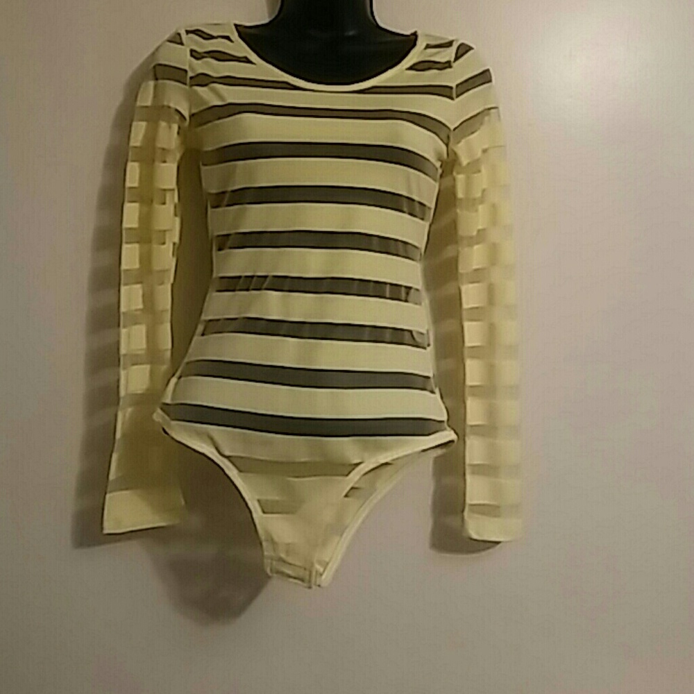 Yellow Ribbed body suit